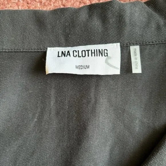 LNA Drawstring Button Down Shirt- Size Medium - Picture 9 of 14